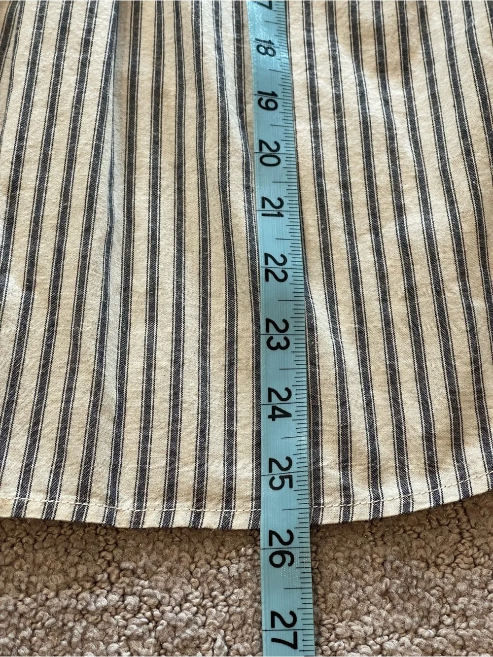 NWT J. Crew Point Sur Cream and Indigo Striped V-Neck Popover Blouse, Size S